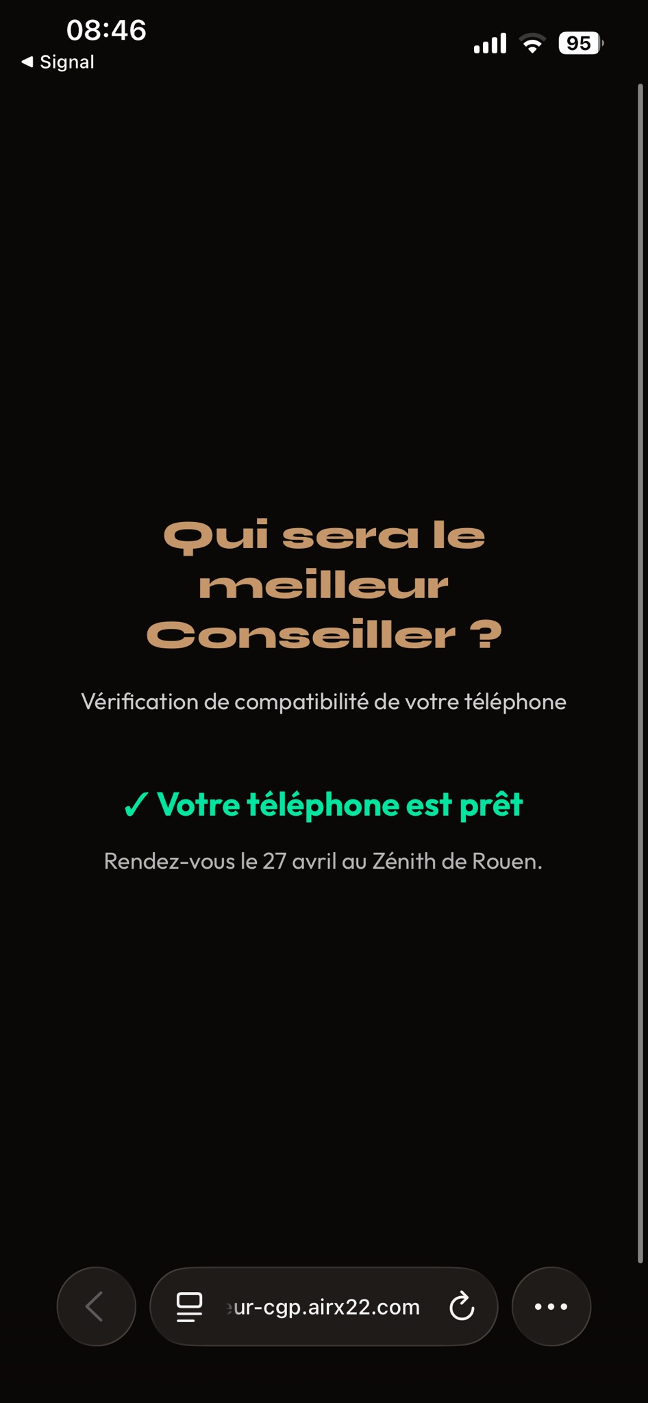 Interface joueur sur smartphone : vérification de compatibilité du téléphone